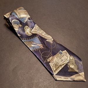 Mercedes Blue Antique Office Tie